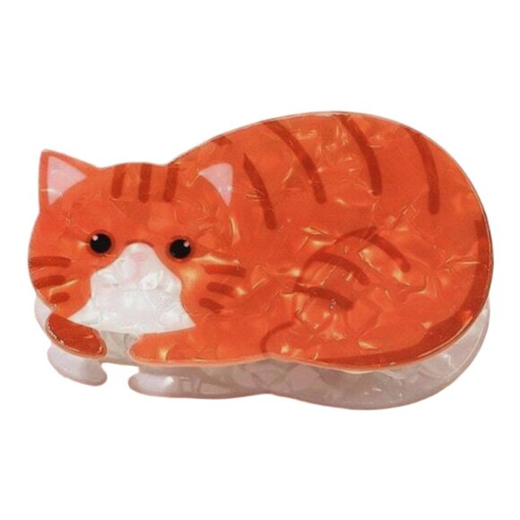 Accessories - NWOT - Large Orange Cat Hair Claw Clip - Faux Mother of Pearl